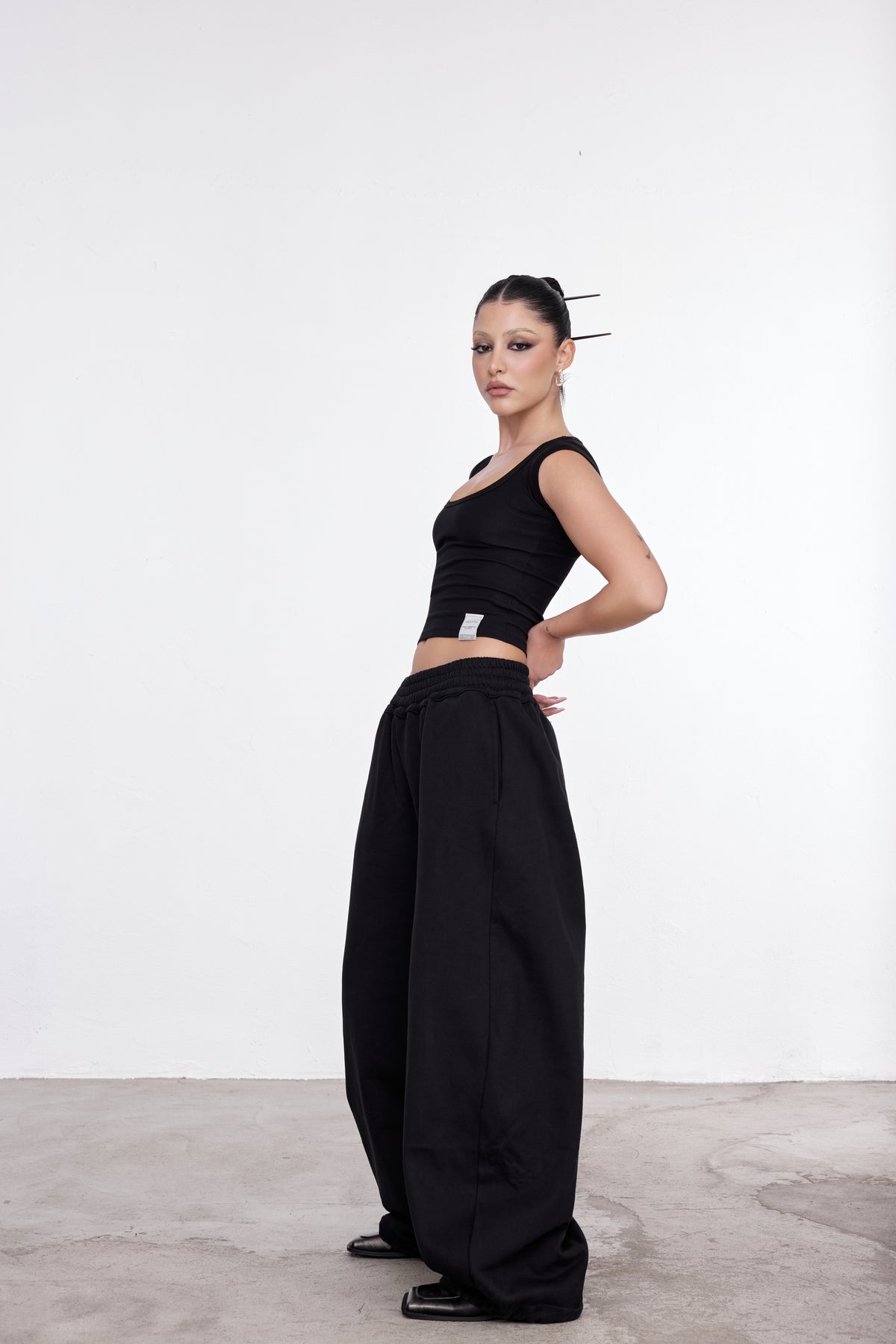 EVERYDAY WIDE TROUSERS NERO