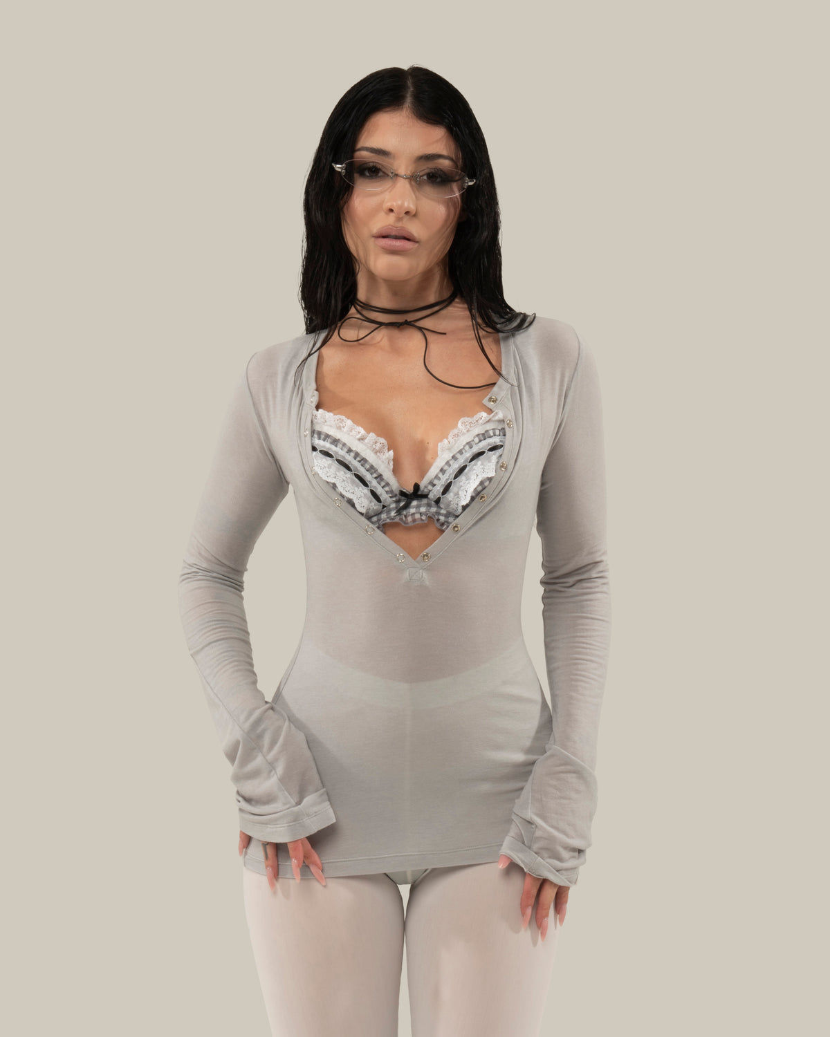 UNDRESSED TOP GREY