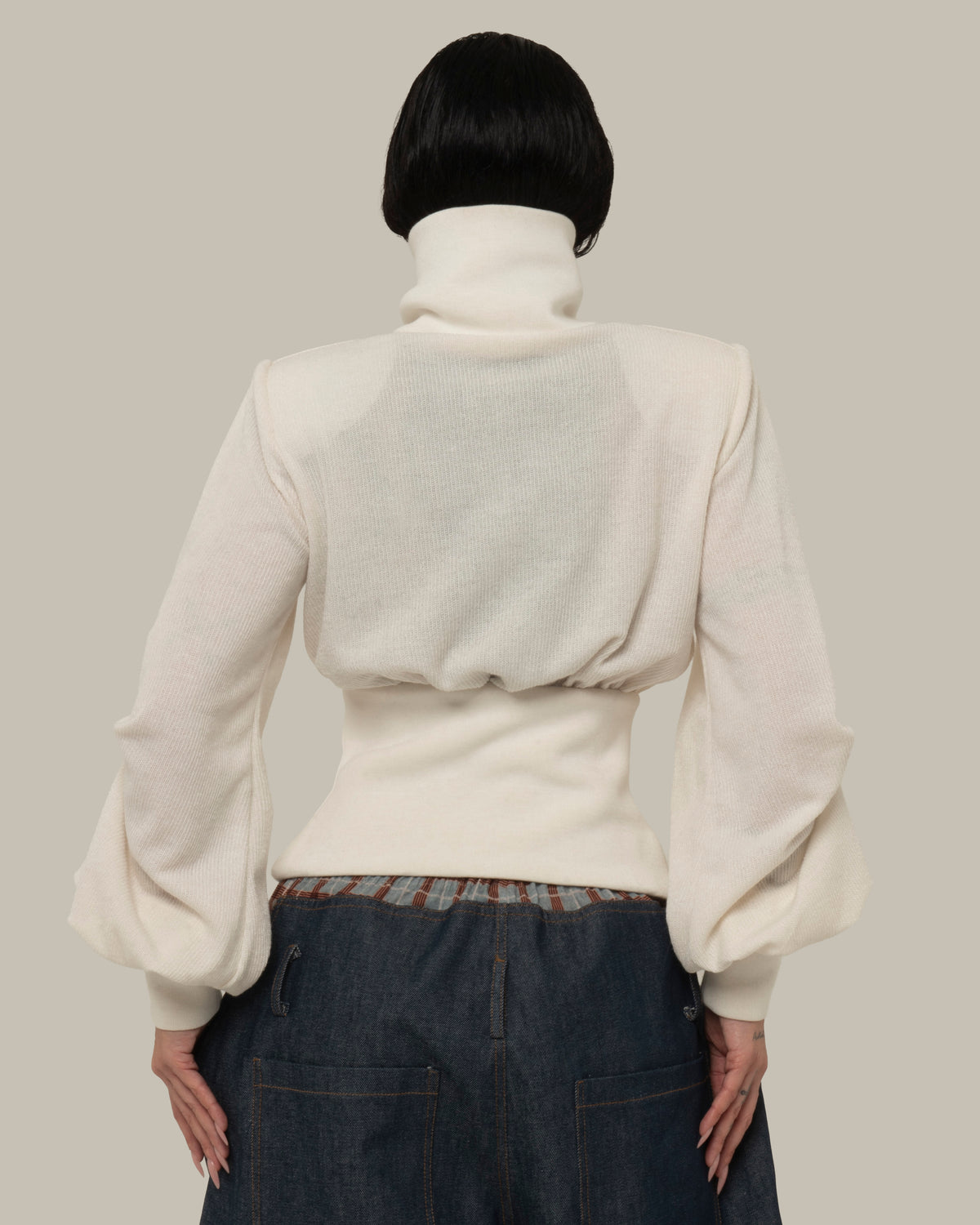 STRUCTURED KNIT IVORY