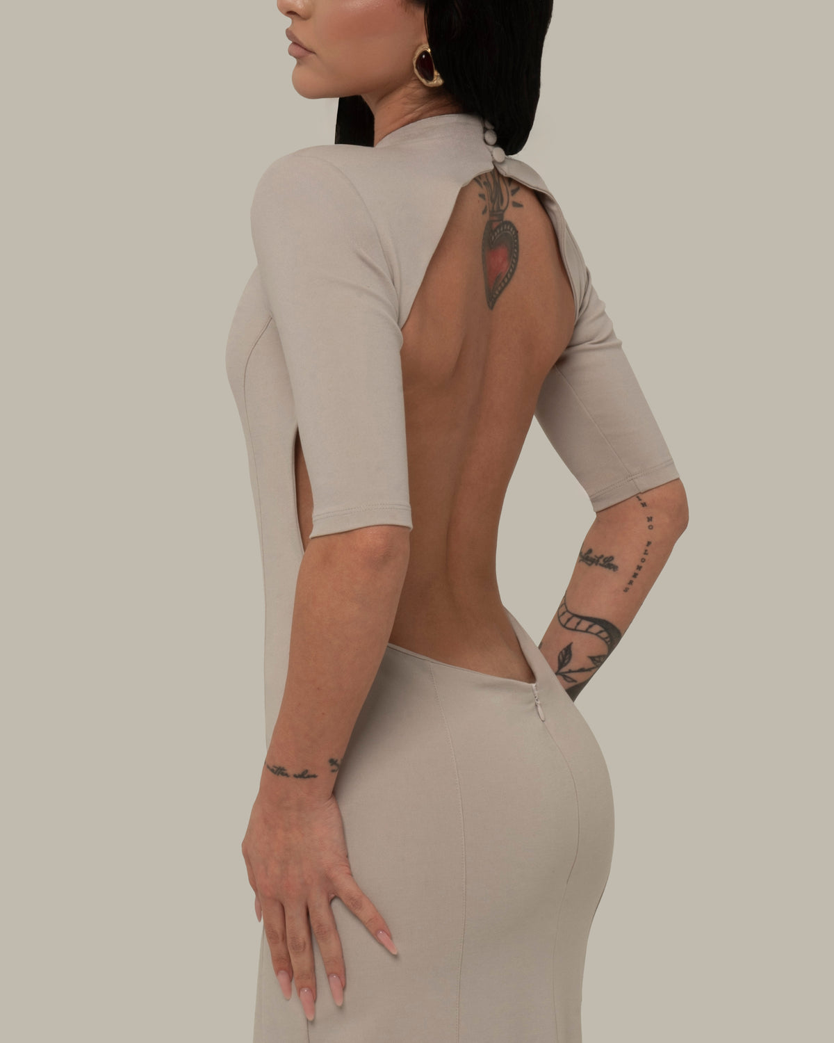 BACKBONE DRESS GREY