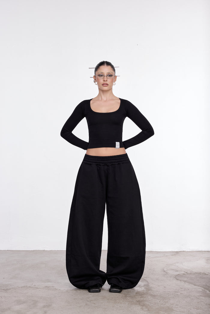 EVERYDAY WIDE TROUSERS NERO