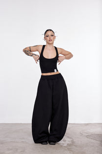 SCULPT-CROP TANK NERO