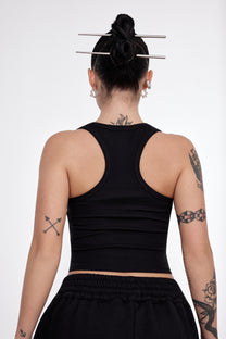 SCULPT-CROP TANK NERO