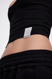 SCULPT-CROP TANK NERO