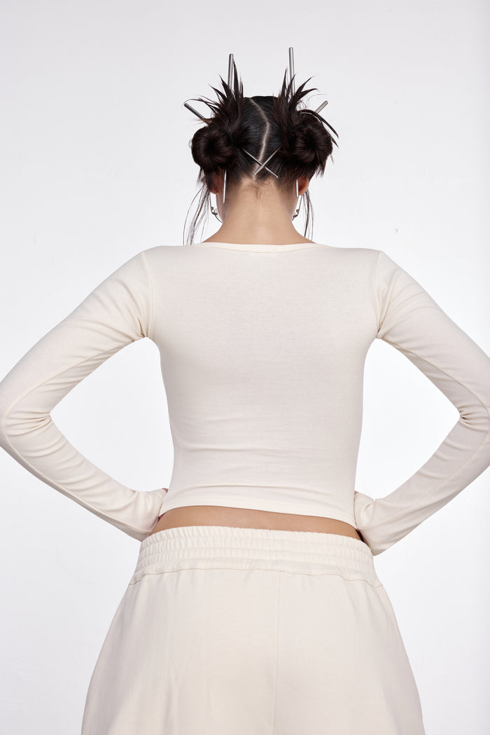 SCULPT-CROP LONGSLEEVE BURRO
