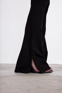 LONGLINE FLARE PANTS NERO