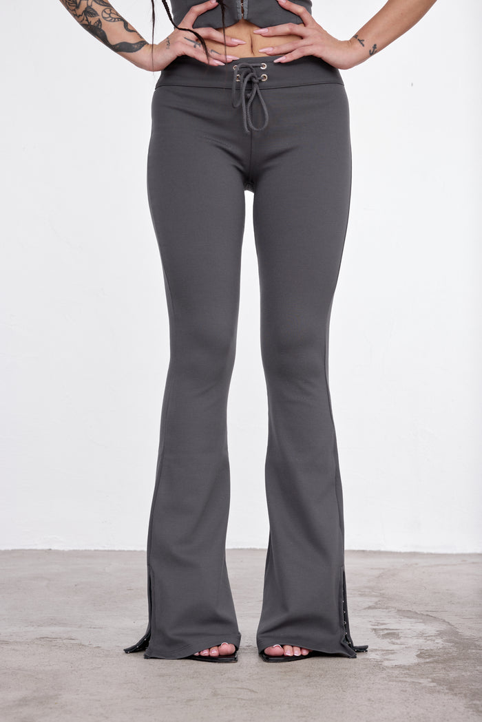 LONGLINE FLARE PANTS PIOMBO