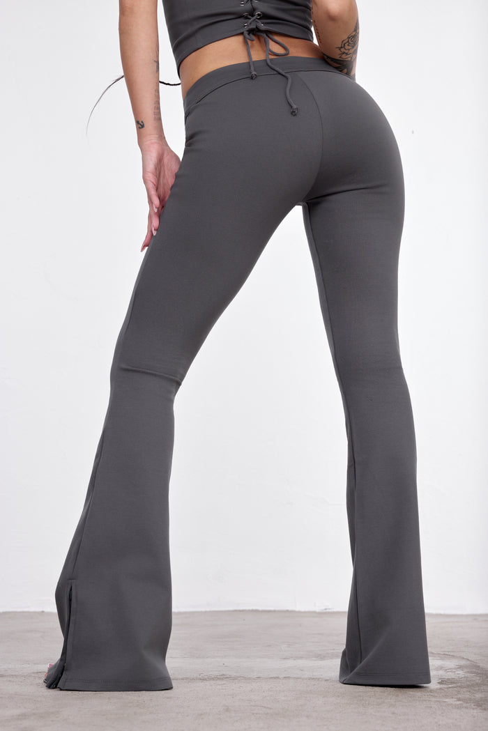 LONGLINE FLARE PANTS PIOMBO