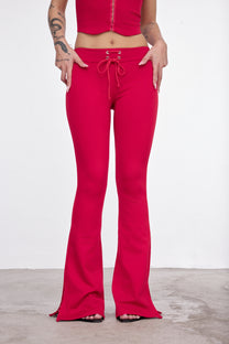 LONGLINE FLARE PANTS ROSSO