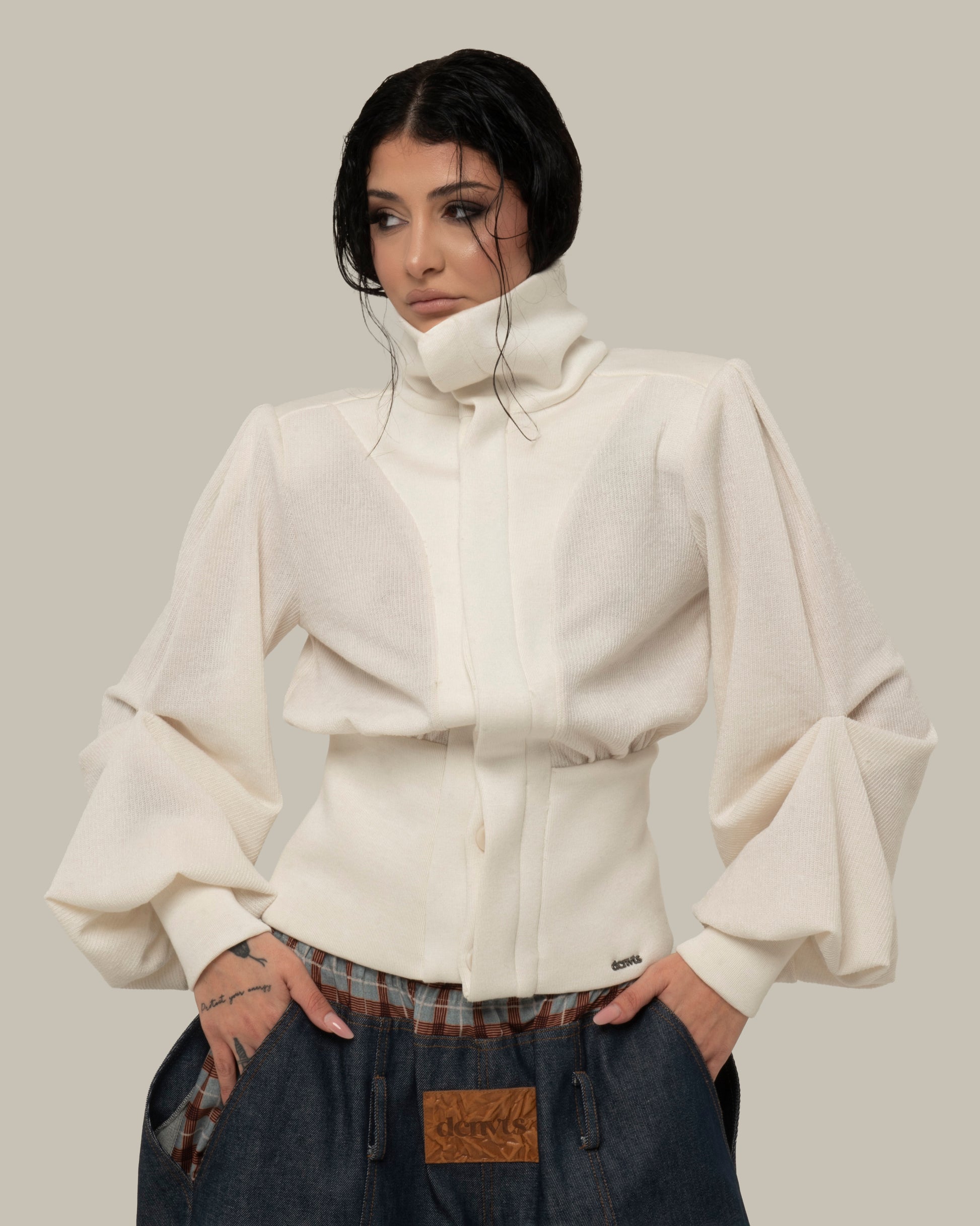 STRUCTURED KNIT IVORY