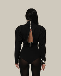 ZIPBACK BODY - MICRO JUMPSUIT BLACK
