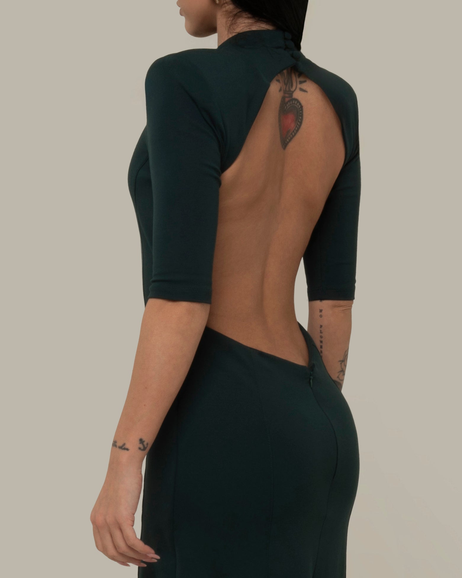 BACKBONE DRESS GREEN