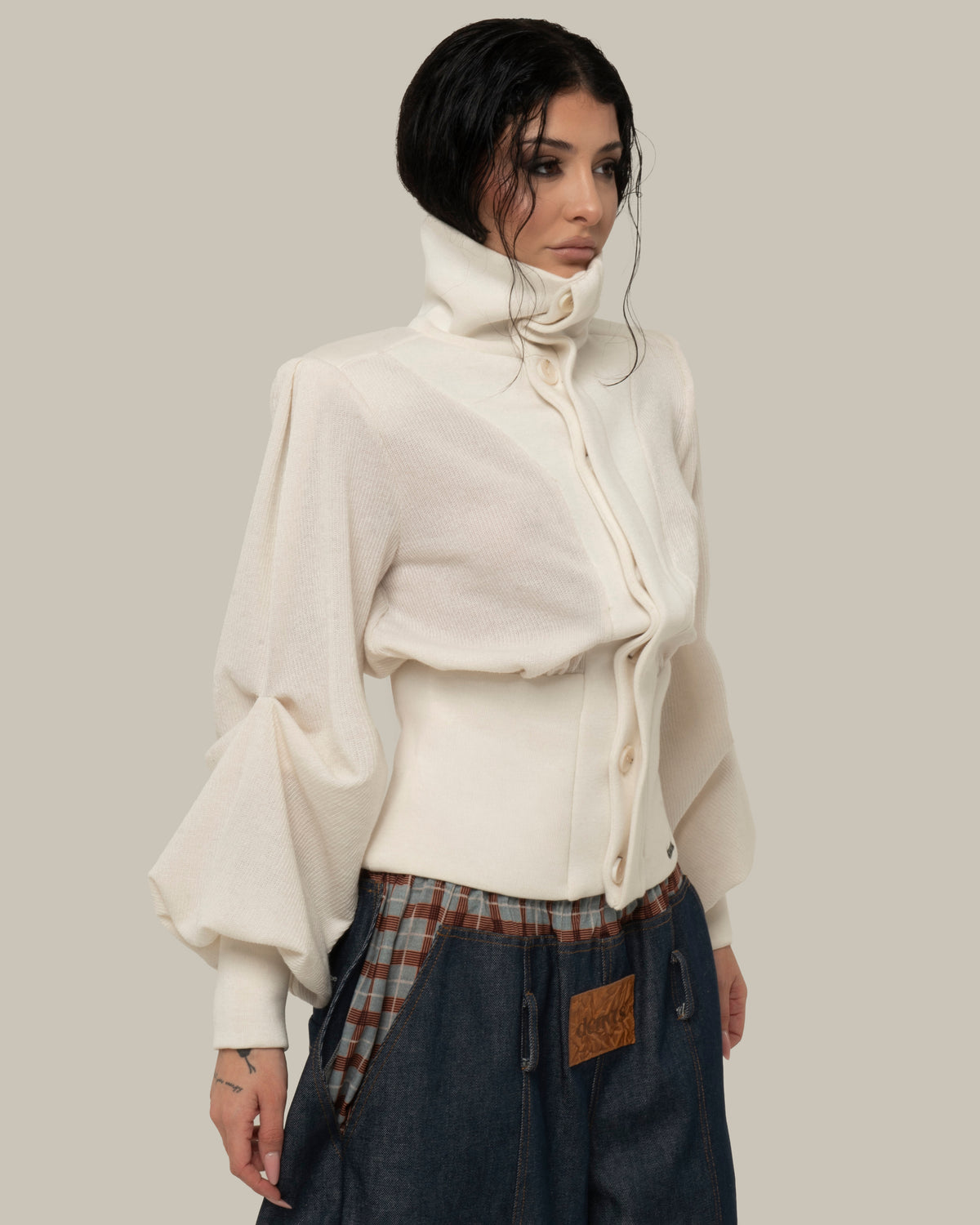 STRUCTURED KNIT IVORY