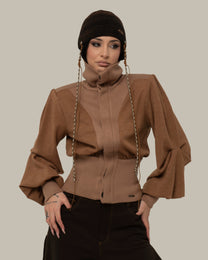 STRUCTURED KNIT TOBACCO