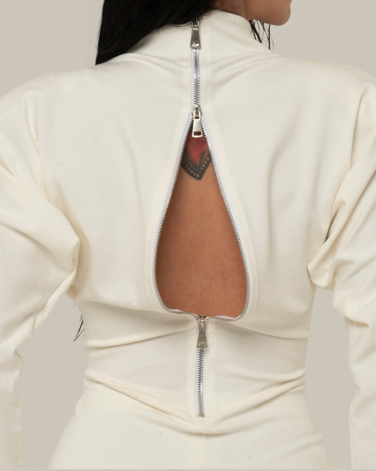 ZIPBACK BODY - MICRO JUMPSUIT WHITE