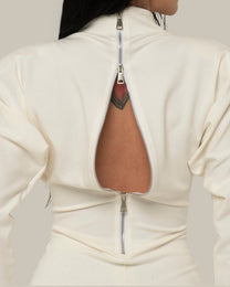 ZIPBACK BODY - MICRO JUMPSUIT WHITE