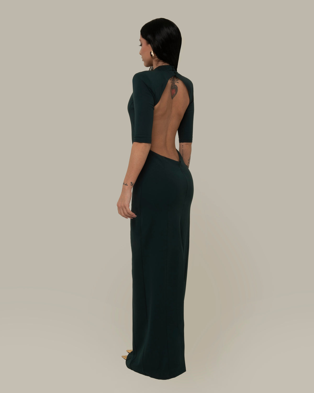 BACKBONE DRESS GREEN