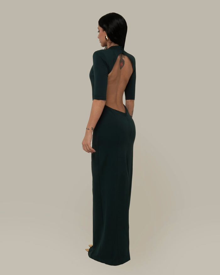 BACKBONE DRESS GREEN