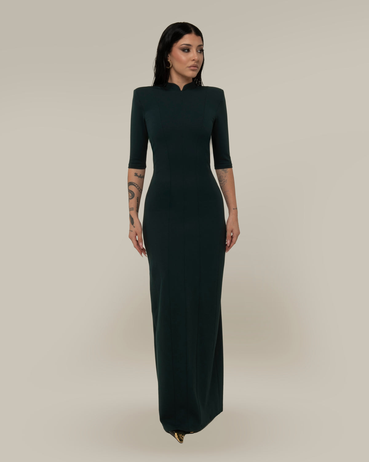 BACKBONE DRESS GREEN