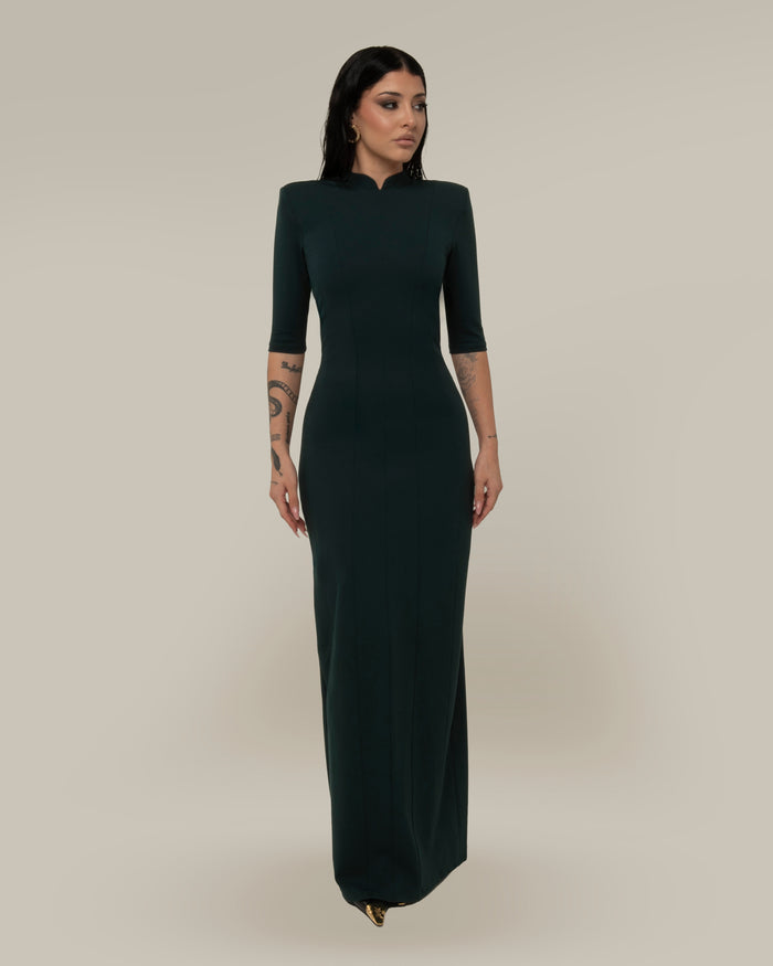 BACKBONE DRESS GREEN